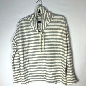 Chaps striped hoodie sweatshirt, women’s medium. Fall wear. 70% cotton. Soft!